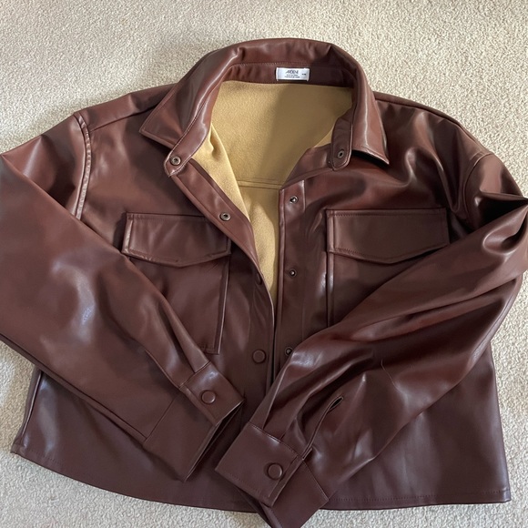 Faux leather brown jacket - Picture 1 of 2